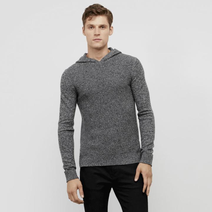 Kenneth Cole Black Label Waffle Knit Hoodie - Charcol Hthr