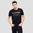 Reaction Kenneth Cole Short-sleeve Crewneck With Faux-leather Stripes - Charcol Hthr