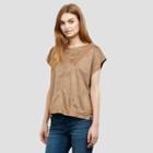 Kenneth Cole New York Faux Suede Tee Shirt - Tan
