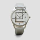 Kenneth Cole New York Silvertone Watch With Metallic Leather Strap - Neutral