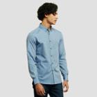 Kenneth Cole New York Long Sleeve Slim Button Down Collar Chambray Shirt - Haze