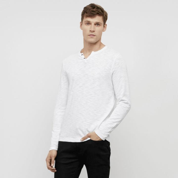 Kenneth Cole New York Long-sleeve Slub Henley - Dark Ocean