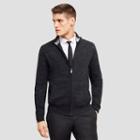 Reaction Kenneth Cole Marled Full-zip Sweater - Black