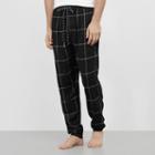 Kenneth Cole New York Banded Flannel Lounge Pant - Black