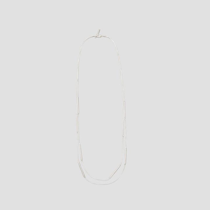 Kenneth Cole New York Bar-link Long Necklace - Shiny Slv