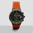 Kenneth Cole New York Black Chronograph Watch With Orange Silicone Strap - Neutral