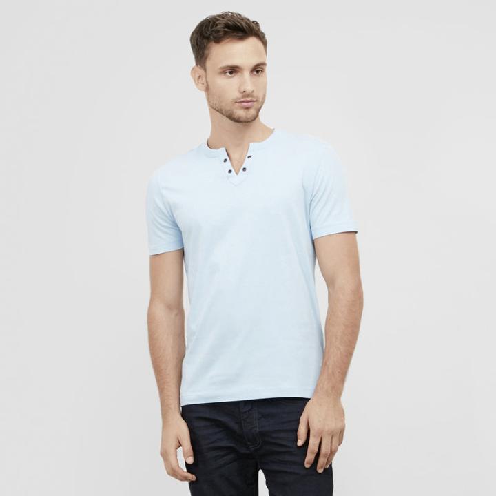 Reaction Kenneth Cole Short-sleeve V-neck Grommet T-shirt - Marinablue