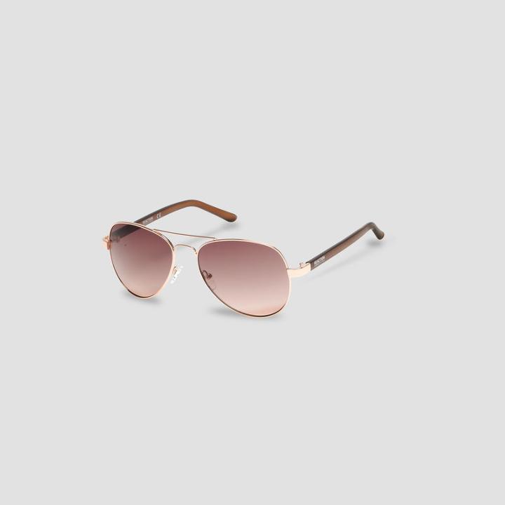 Reaction Kenneth Cole Gradient Brown Rose Gold-tone Aviator Sunglasses