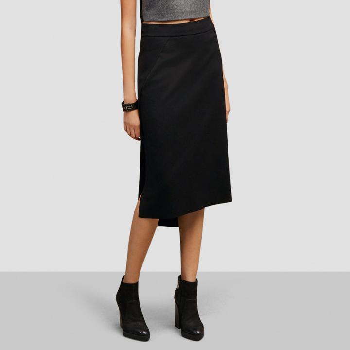 Kenneth Cole Black Label Layered Midi Skirt - Black/grey