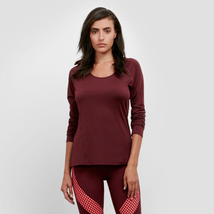 Reaction Kenneth Cole Netting Long-sleeve Hooded Tee - Mahogany