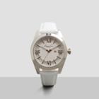 Kenneth Cole New York Silver Watch With White Leather Strap - Neutral