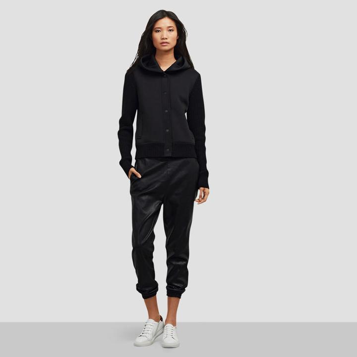 Kenneth Cole New York Neoprene Hoodie - Black/blak