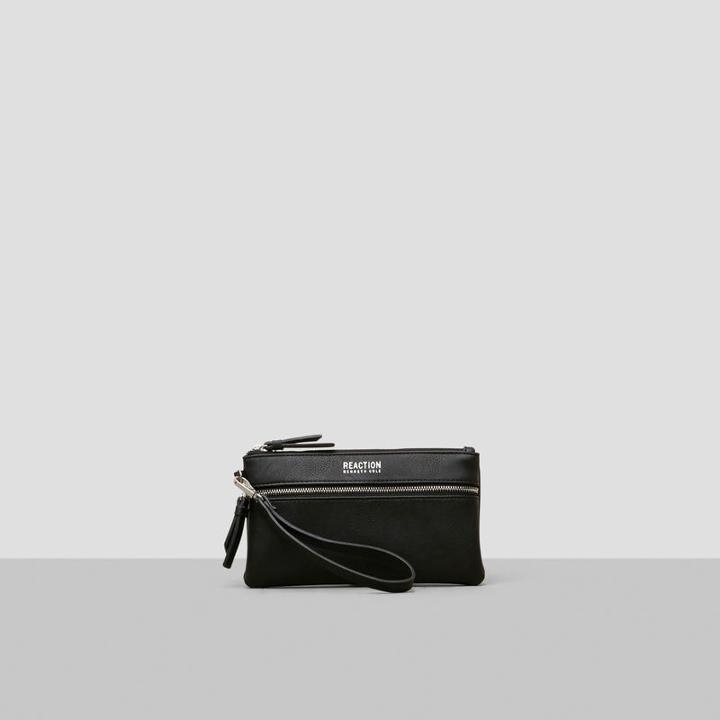 Reaction Kenneth Cole Faux Leather Wristlet - B08-black