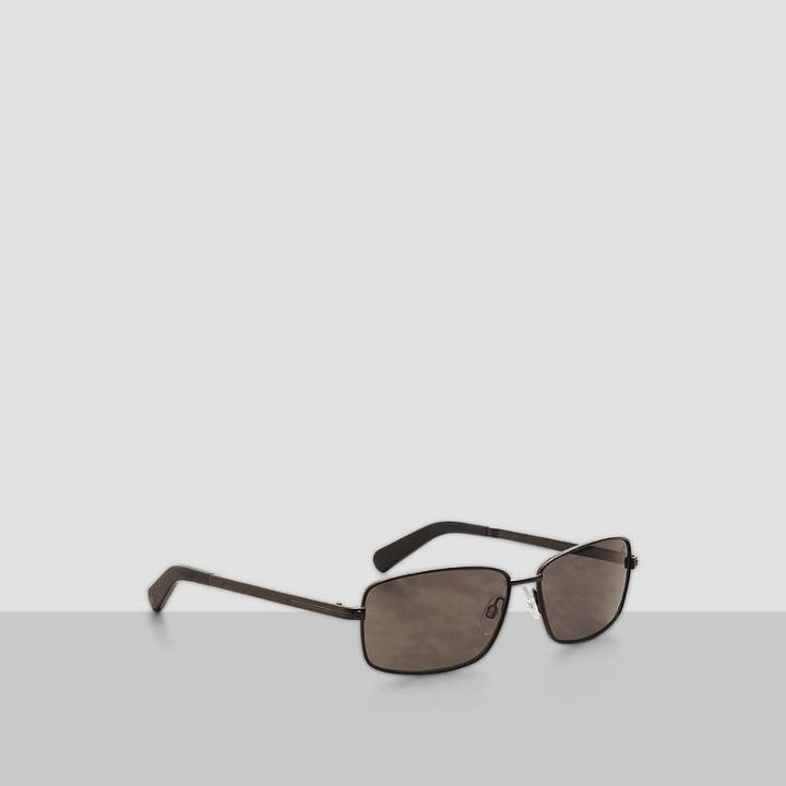Kenneth Cole New York Rectangular Metal Frame Sunglasses - Mblack/smk