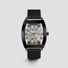 Kenneth Cole New York Black Mesh Strap Barrel Watch With Skeleton Dial - Neutral