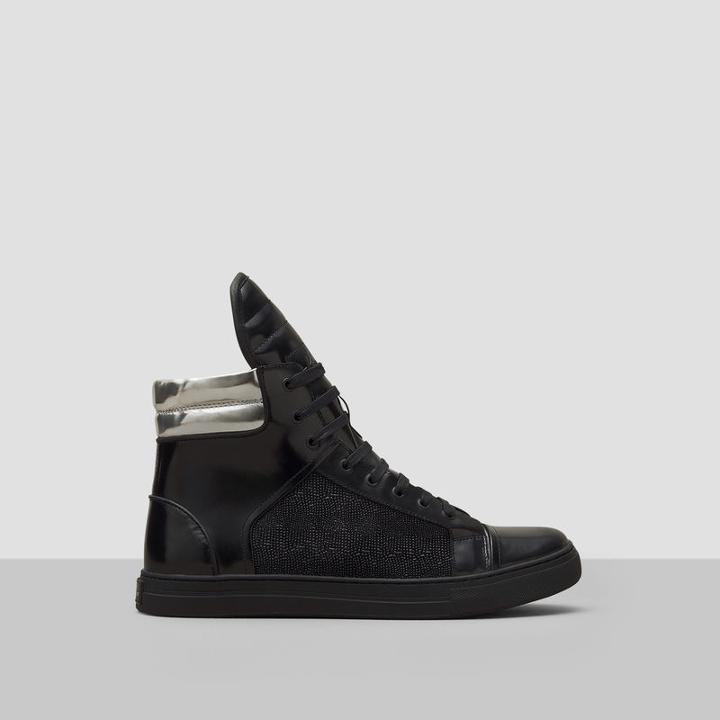 Kenneth Cole New York Double Header Leather Sneaker - Silver