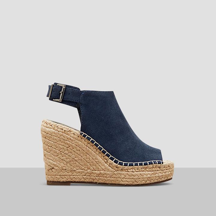 Kenneth Cole New York Olivia Suede Espadrille Wedge - Navy