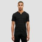 Kenneth Cole New York Striped Henley T-shirt - Black