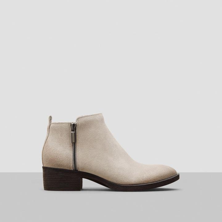 Kenneth Cole New York Levon Suede Zip Bootie - Cappucino