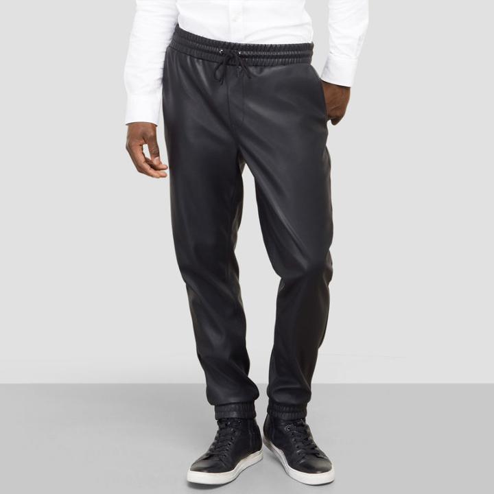 Reaction Kenneth Cole Faux-leather Jogger Pant - Black
