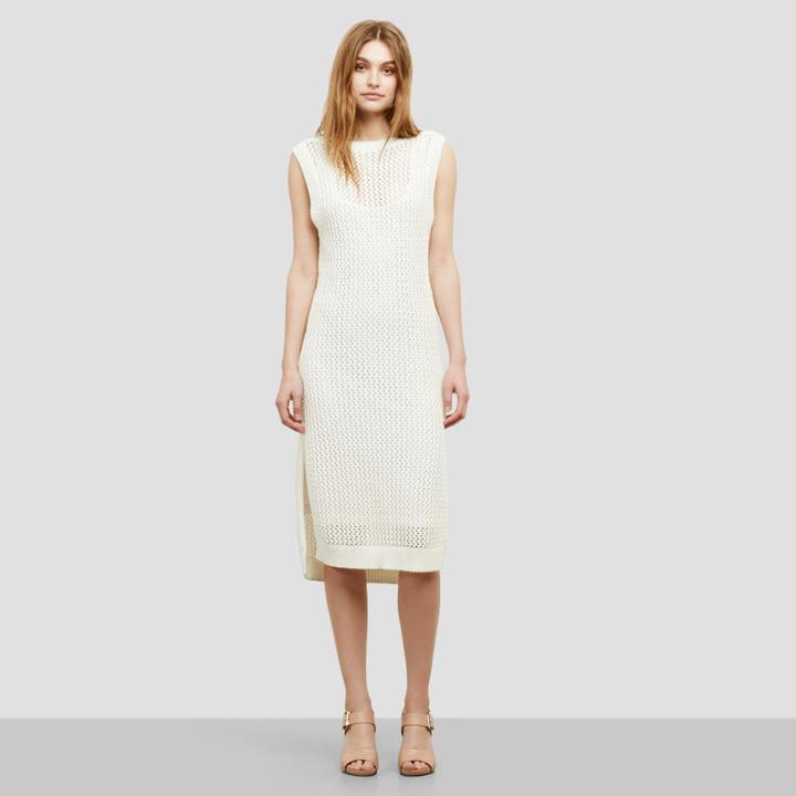 Kenneth Cole New York Open Knit Sweater Dress - Ecru