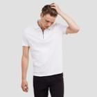 Kenneth Cole New York Short-sleeve Zip Polo Shirt - White