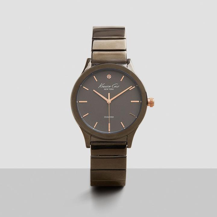 Kenneth Cole New York Gunmetal Watch With Diamond Marker - Neutral