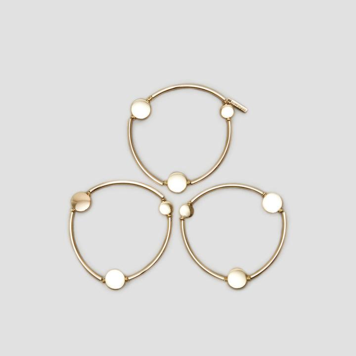 Kenneth Cole New York Circle Stretch Gold Bracelet Set - Shiny Gold