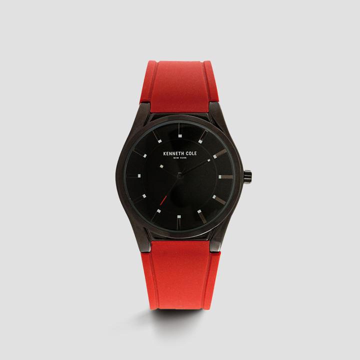 Kenneth Cole New York Red Silicone Strap Watch - Neutral