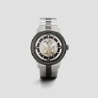 Kenneth Cole New York Automatic Watch With Silvertone And Black Hardware - Neutral