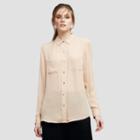 Kenneth Cole Black Label Silk Button Front Shirt - Tanrose