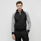 Kenneth Cole New York Full Zip Nylon Sweater Jacket - Heather Grey