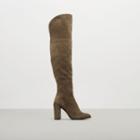 Kenneth Cole New York Jack Suede Over The Knee Boots - Olive