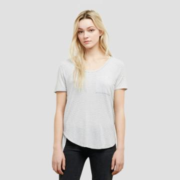 Kenneth Cole New York Scoop Tee With Extended Hem - White/black