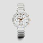 Kenneth Cole New York Silvertone Watch With Diamond Case Detail - Neutral
