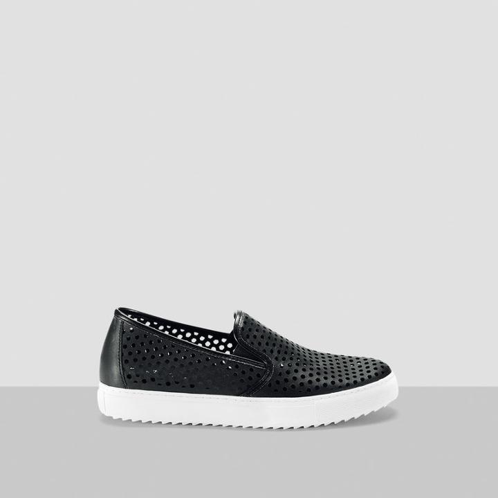 Kenneth Cole New York Foxy King Leather Perforated Sneaker - Taupe