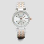 Kenneth Cole New York Silver And Rose Gold Watch With Diamond Case Detail - Neutral