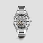 Kenneth Cole New York Silvertone Stainless Steel Watch With Skeleton Dial - Neutral