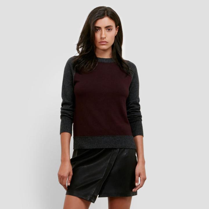 Kenneth Cole New York Back Zipper Pullover Sweater - Chrcl/cbernt