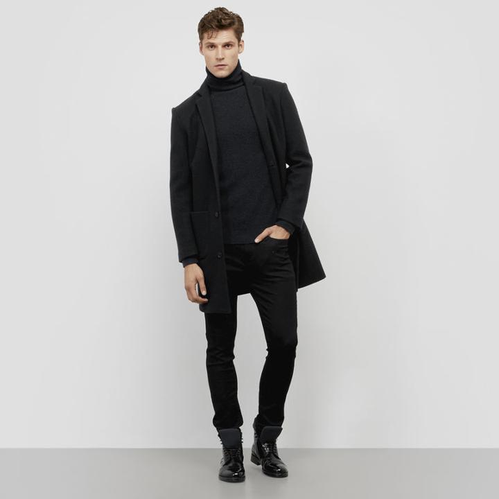 Kenneth Cole Black Label Wool Long Overcoat - Indigo
