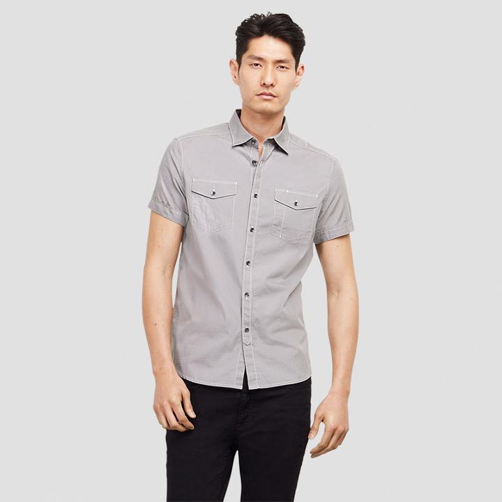 Kenneth Cole New York Short-sleeve Solid Shirt - Dim Grey