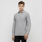 Kenneth Cole New York Slim Fit Button Front Shirt - Hthr Grey Cb