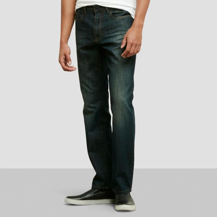 Kenneth Cole New York Blasted Wash Straight Jean - Indigo