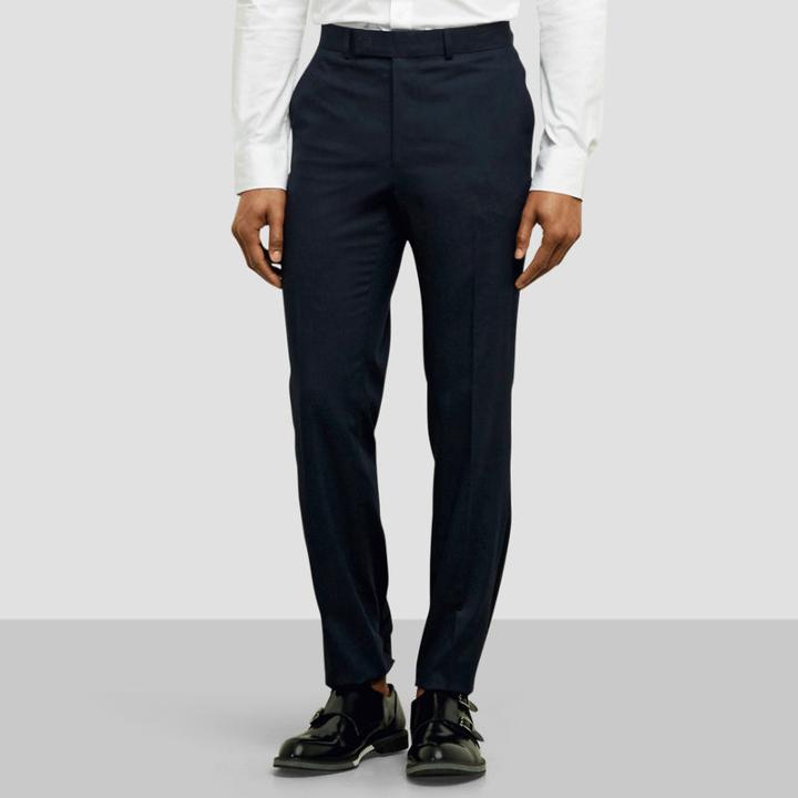 Reaction Kenneth Cole Single Pleat Slim-fit Suit Pant - Navy