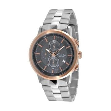 Kenneth Cole New York Round Watch With Gunmetal Dial And Rose Gold Bezel