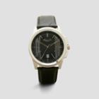 Kenneth Cole New York Silvertone Black Croco Leather Strap Watch - Neutral