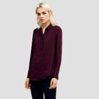 Kenneth Cole Black Label Long-sleeve Button-front Top - Vino