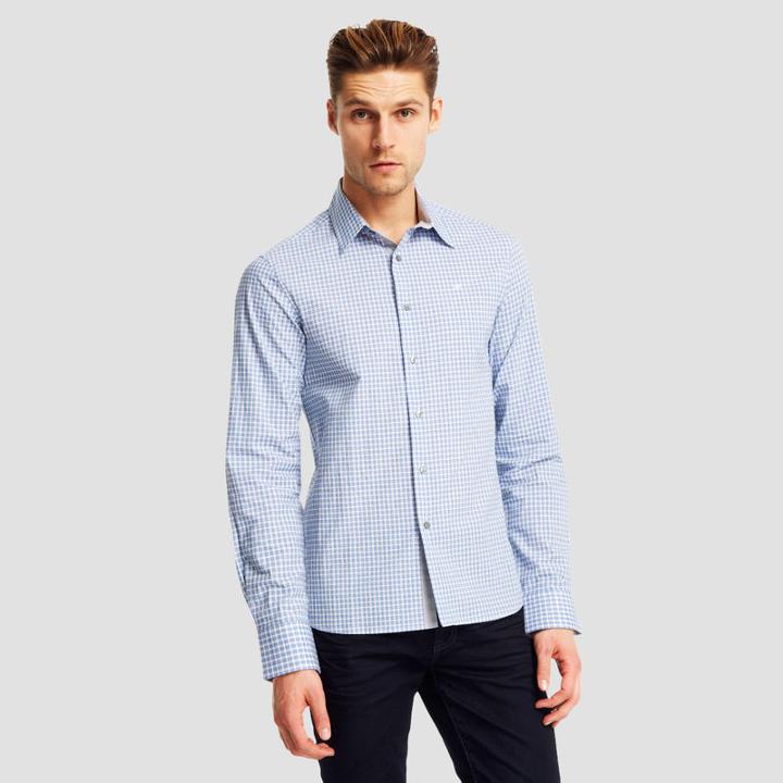 Kenneth Cole New York Slim-fit Long-sleeve Check Shirt - Atlantis Com