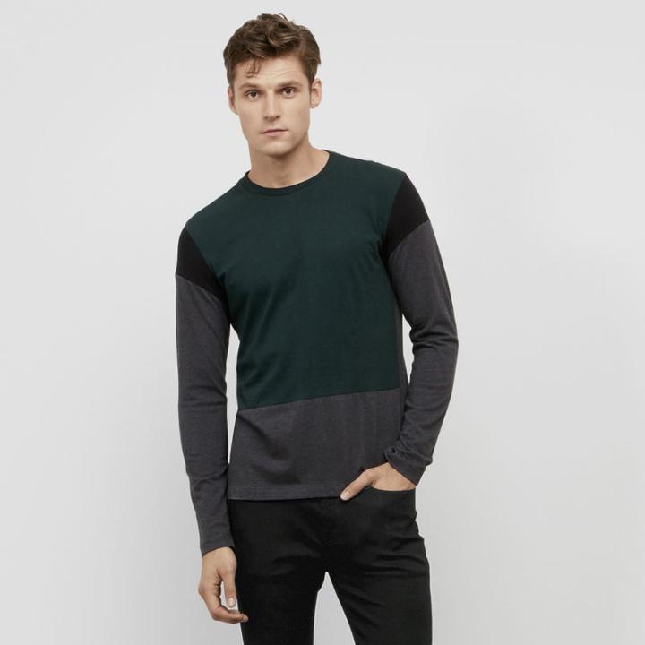 Kenneth Cole New York Color Block Long Sleeve Tee - Indigo