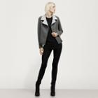 Kenneth Cole New York Bonded Moto Jacket - Charcoal